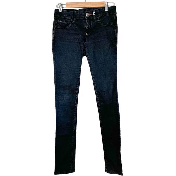 Philipp Plein Devil's Food Skinny Stretch Low Rise Jegging Black Fade Wash 27 - Picture 1 of 16